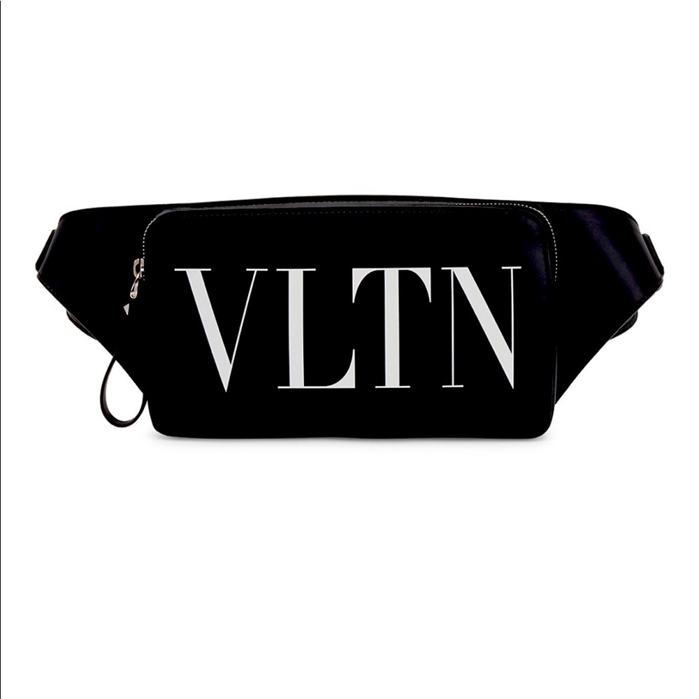 VLTN belt bag Black Bag White VLTN print